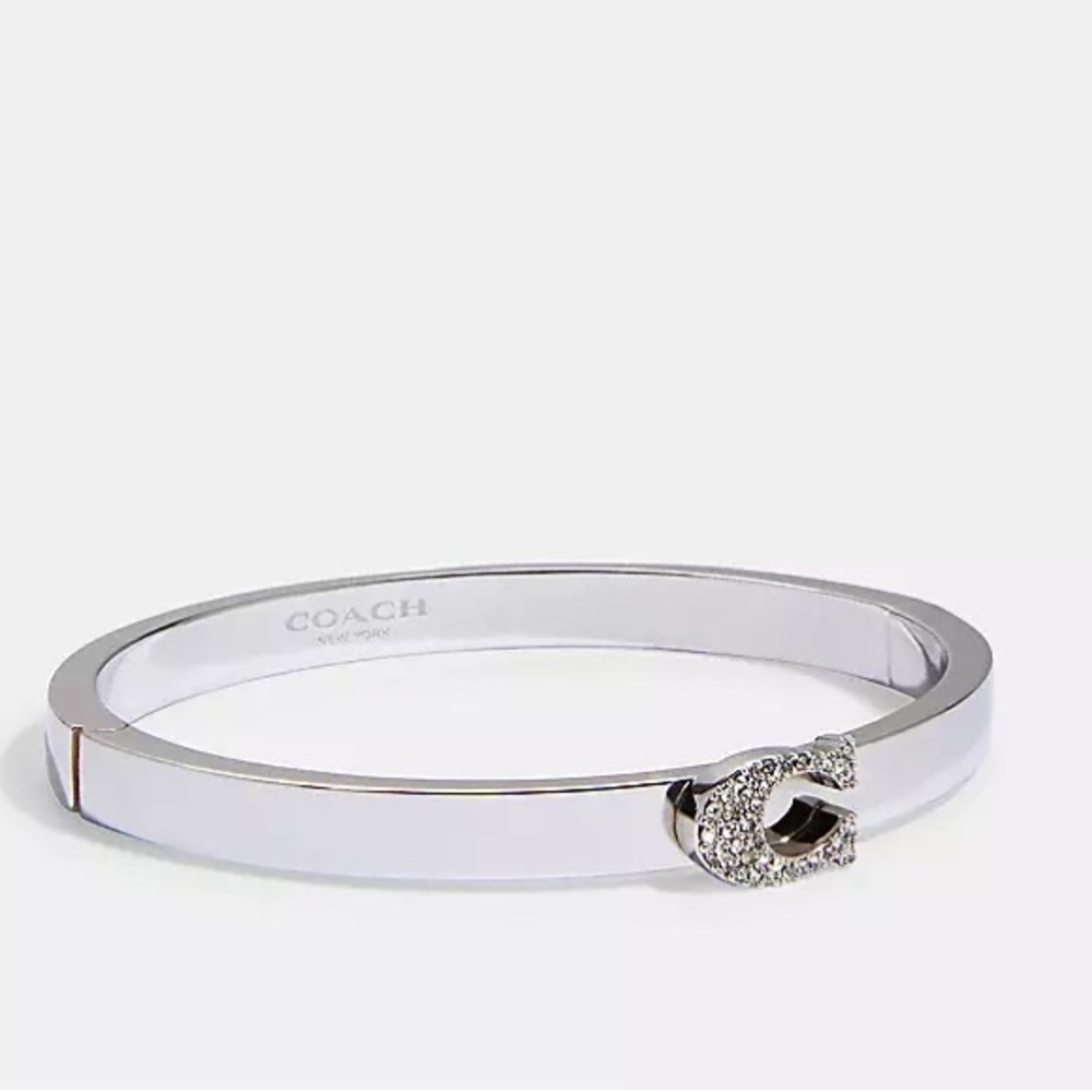 COACH Pave Signature Hinged Bangle